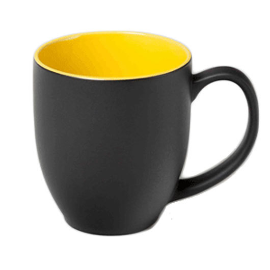 Manhattan Mug Matt Black Yellow